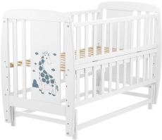 Детская кроватка Babyroom Giraffe маятник, откидной бок DJMO-02  бук white